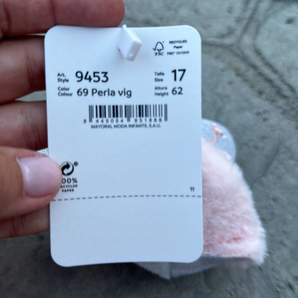 Mayoral Baby Girl Shoes Booties Dots Gray Pink Fur Lined 19 US 4 NWT Boots - Picture 5 of 5